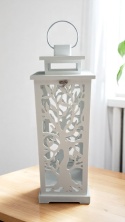 Lampion, latarnia ażurowa, uchwyt metalowy