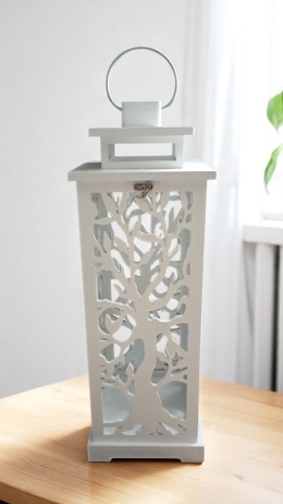 Lampion, latarnia ażurowa, uchwyt metalowy